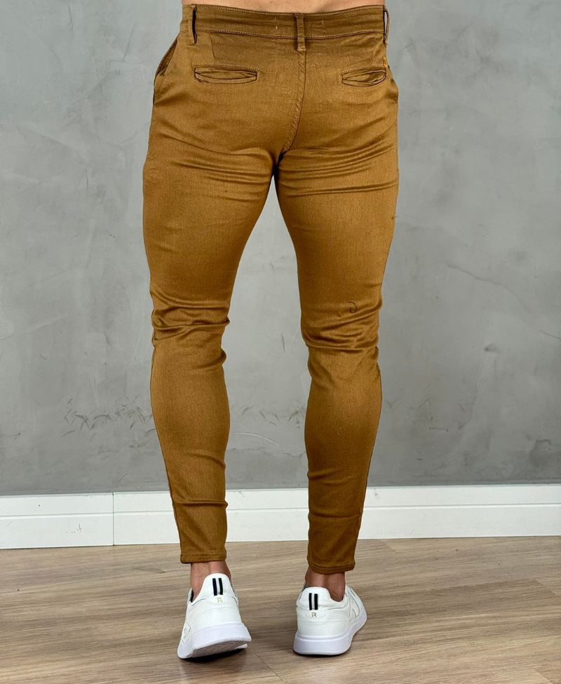 Calça Alfaiataria Caramelo Masculina Super Skinny - Truehero